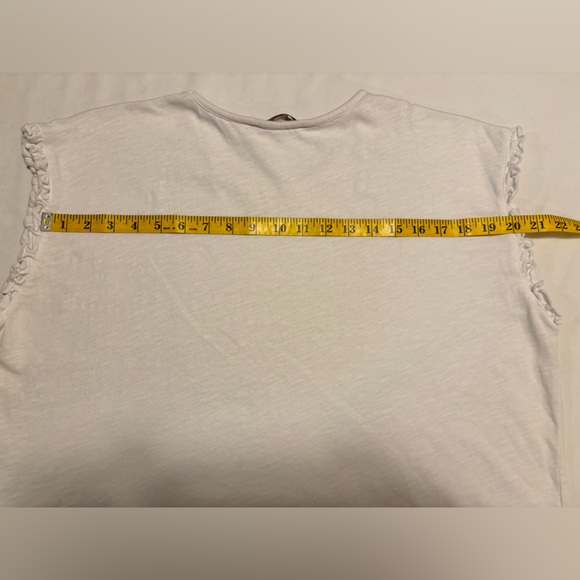 Boden, Faye white mini ruffle sleeve jersey tank, 14 - Picture 9 of 10